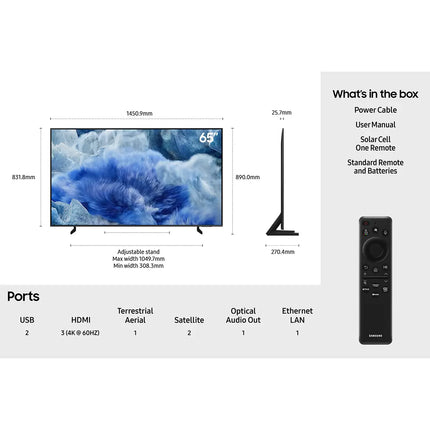 Samsung QE65Q8FAAUXXU 65 Inch QLED 4K Ultra HD Smart TV