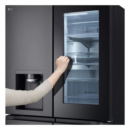 LG GMG96CRAFT Side By Side Fridge Freezer, E Rated, in Black Brushed Steel