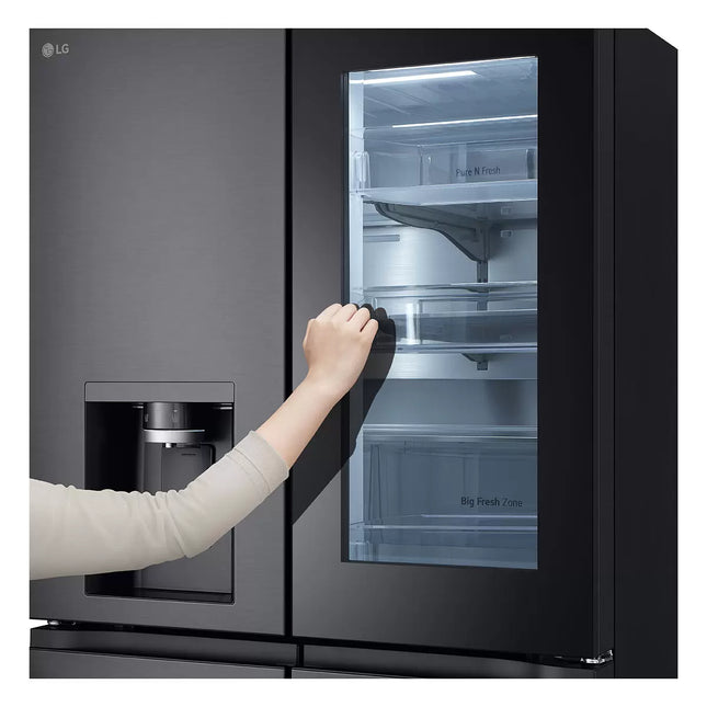 LG GMG96CRAFT Side By Side Fridge Freezer, E Rated, in Black Brushed Steel