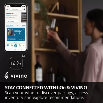 Haier HWS77GDAU1 77 Bottle Dual Zone Wine Cooler, G Rating in Black