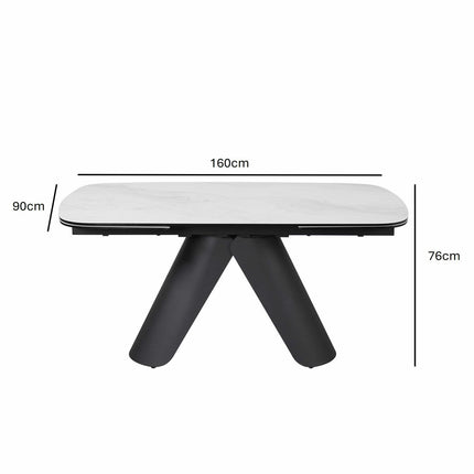Indus Valley Capri Ceramic Extending Dining Table + 6 Grey Chairs, Seats 6-8 – view 2