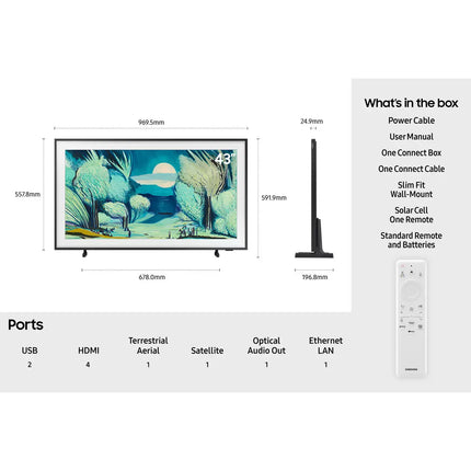 Samsung QE43LS03FAUXXU 43 Inch Frame QLED 4K Ultra HD Smart TV