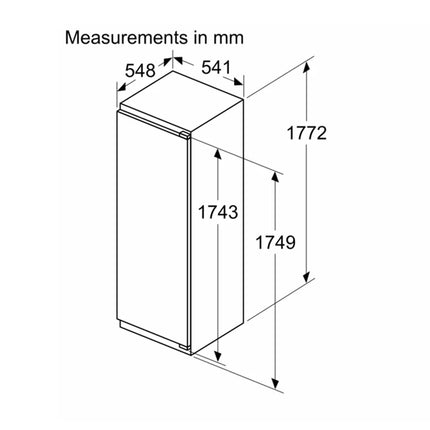 Bosch Series 4, KIR81VFE0G Fully Integrated Fridge, E Rated