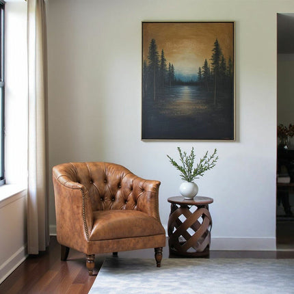 Harrington Brown Leather Armchair – view 3