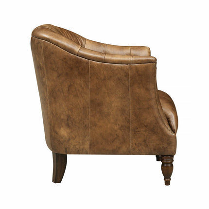 Harrington Brown Leather Armchair – view 7