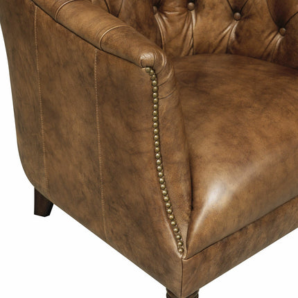 Harrington Brown Leather Armchair – view 6