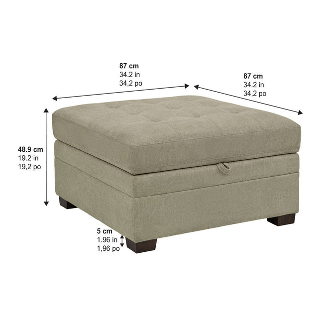 Thomasville Tisdale Beige Fabric Storage Ottoman – view 2