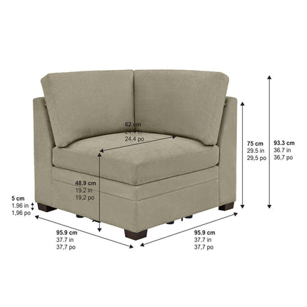 Thomasville Tisdale Beige Fabric Corner Chair – view 2