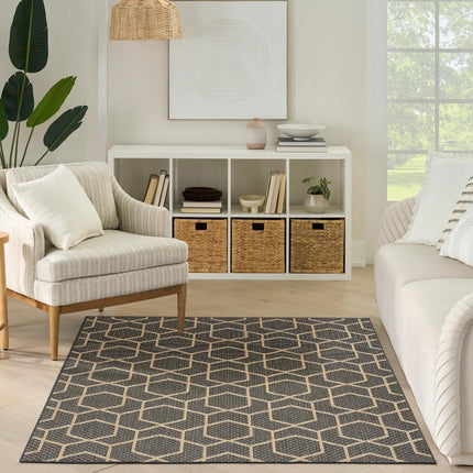 Nourison Horizon Geometric Charcoal Indoor Outdoor Rug, in 2 Sizes – view 2