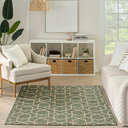 Nourison Horizon Geometric Green Indoor Outdoor Rug, in 2 Sizes – view 2