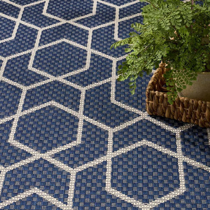 Nourison Horizon Geometric Navy Indoor Outdoor Rug, in 2 Sizes – view 4