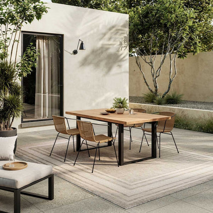 Nourison Horizon Border Grey Indoor Outdoor Rug, in 2 Sizes