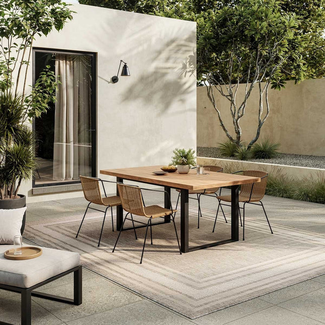 Nourison Horizon Border Grey Indoor Outdoor Rug, in 2 Sizes