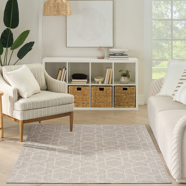 Nourison Horizon Geometric Grey Indoor Outdoor Rug, in 2 Sizes – view 2