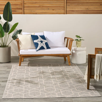 Nourison Horizon Geometric Grey Indoor Outdoor Rug, in 2 Sizes