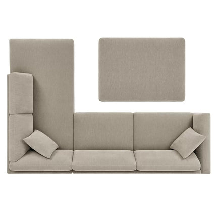 Thomasville Walsen Grey Fabric Corner Sofa with Storage Ottoman in 2 Configurations