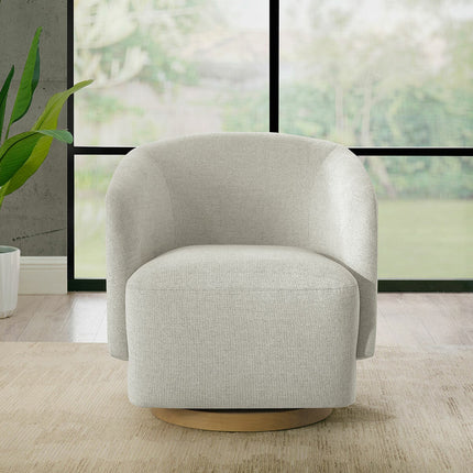 Henredon Murphy Light Grey Fabric Swivel Chair – view 3