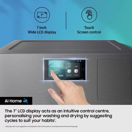 Samsung Series 9 WD18DB8995BZT1 18/11kg Large Capacity Washer Dryer, Dark Steel