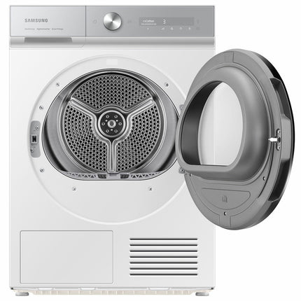 Samsung Series 8 DV90BB9445GHS1, 9kg Smart Heat Pump Tumble Dryer, A+++ Rated in White – view 2