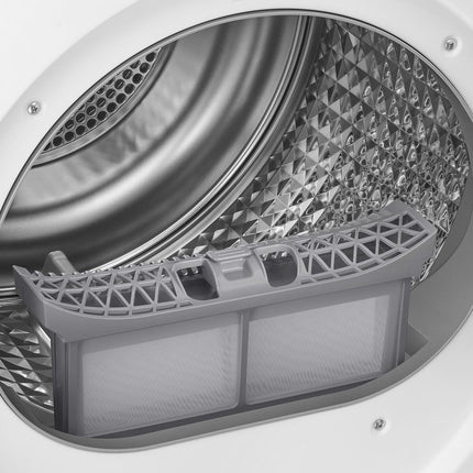 Samsung Series 8 DV90BB9445GHS1, 9kg Smart Heat Pump Tumble Dryer, A+++ Rated in White – view 4