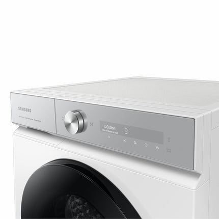 Samsung Series 8 DV90BB9445GHS1, 9kg Smart Heat Pump Tumble Dryer, A+++ Rated in White – view 3