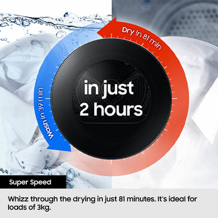 Samsung Series 8 DV90BB9445GHS1, 9kg Smart Heat Pump Tumble Dryer, A+++ Rated in White – view 8