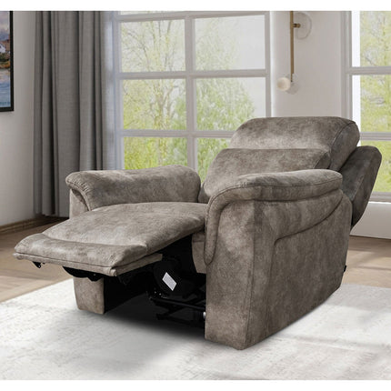 Oscar Grey Fabric Power Reclining Armchair with Power Headrest – view 3