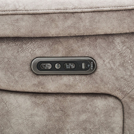 Oscar Grey Fabric Power Reclining Armchair with Power Headrest – view 4