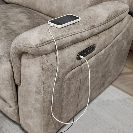 Oscar Grey Fabric Power Reclining 2 Seater Sofa with Power Headrest – view 5