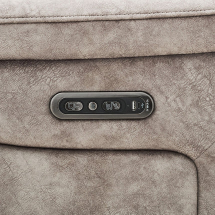 Oscar Grey Fabric Power Reclining 2 Seater Sofa with Power Headrest – view 4
