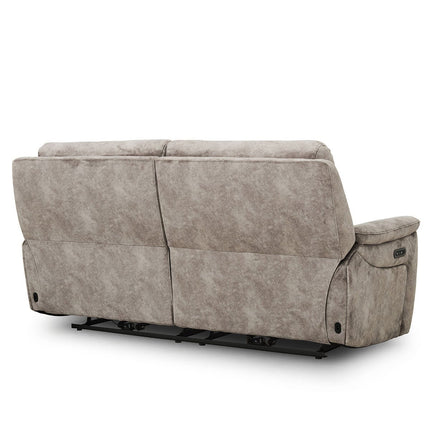 Oscar Grey Fabric Power Reclining Large 2 Seater Sofa with Power Headrest – view 6