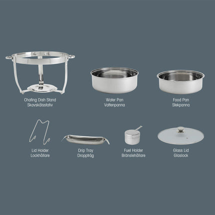 Denmark Round Stainless Steel Chafing Dish, 8.5L – view 5