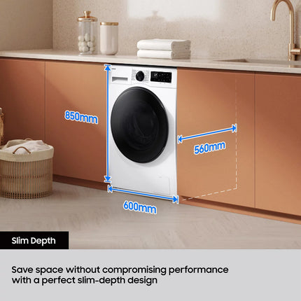 Samsung Series 5 WD90DG5G34BEEU 9/5kg Smart Slim Washer Dryer – White