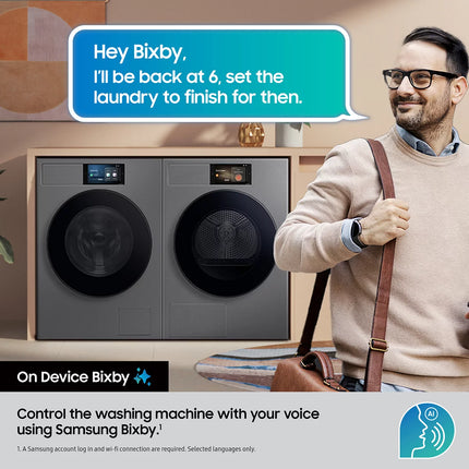 Samsung Series 9 WF90F09C4SU1 9kg Smart Washing Machine, A Rated in Dark Silver