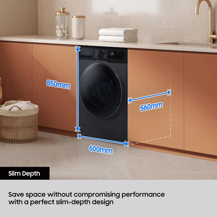 Samsung Series 5 WD90DG5G34BBEU 9/5kg Smart Slim Washer Dryer – Black