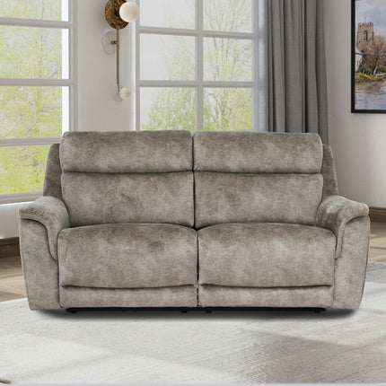 Oscar Grey Fabric Power Reclining Large 2 Seater Sofa with Power Headrest – view 3