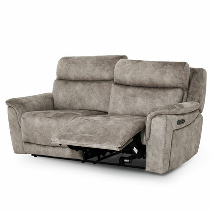 Oscar Grey Fabric Power Reclining Large 2 Seater Sofa with Power Headrest – view 7