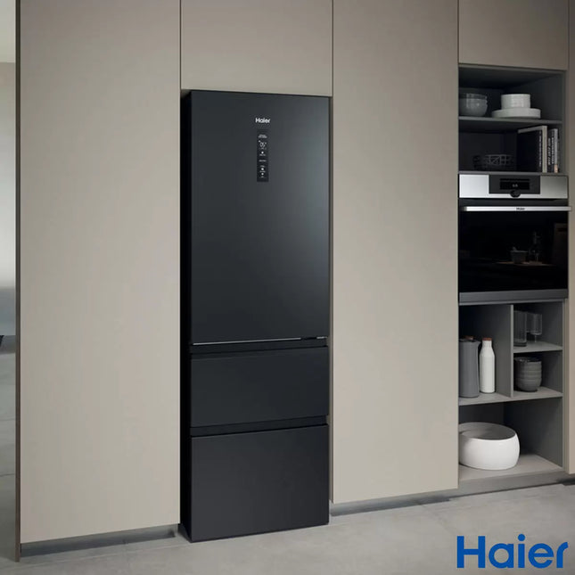 Haier HTW3618ENPB Series 3 Fridge Freezer, E Rated in Slate Black