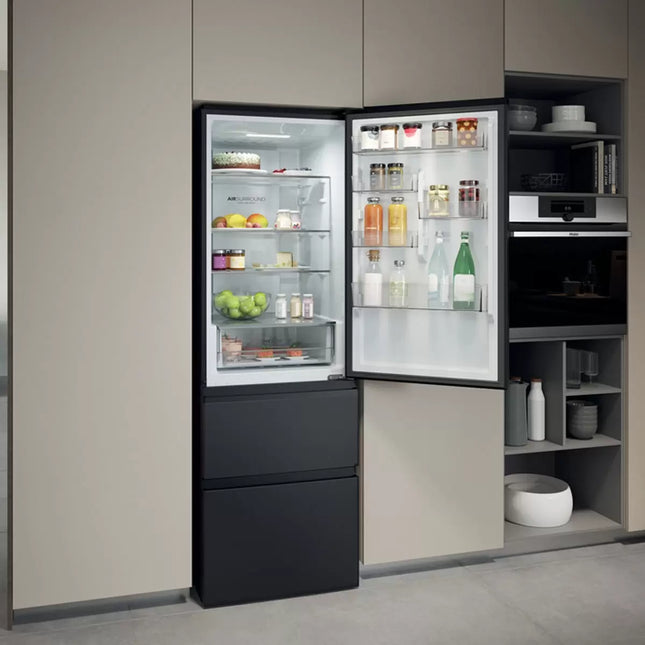 Haier HTW3618ENPB Series 3 Fridge Freezer, E Rated in Slate Black