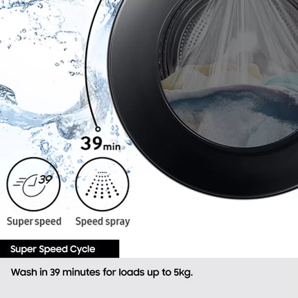 Samsung WD11DG5B15BBEU 11/6kg Washer Dryer, E Rated in Black