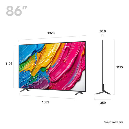LG 86QNED80A6A 86 Inch QNED 4K Ultra HD Smart TV