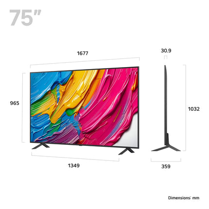 LG 75QNED80A6A 75 Inch QNED 4K Ultra HD Smart TV