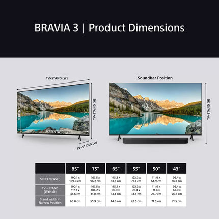 Sony Bravia 3 K65S38BP 65 inch 4K Ultras HD Smart TV