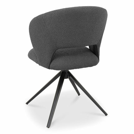 Bentley Designs Alisa Round Sintered Stone Dining Table + 4 Grey Swivel Chairs – view 6