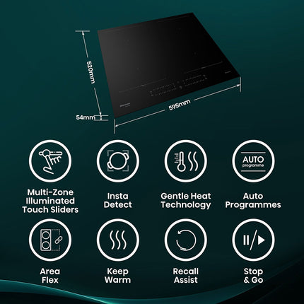 Hisense Hi6 HI6442BSCWF 60cm Induction Hob with Area Flex, in Black – view 2