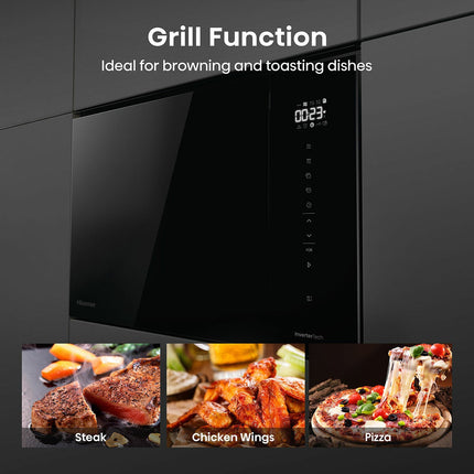 Hisense Hi6 BlackLine BIM325GI63DBGUK Built-In 25L Microwave with Grill, in Jet Black – view 6