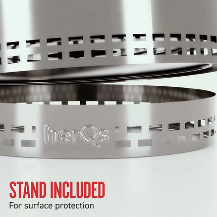 HerQs Blaze 50cm Wood Burning Stainless Steel Fire Pit Bundle