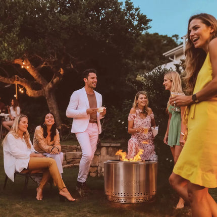 HerQs Chief 68cm Wood Burning Stainless Steel Fire Pit Bundle