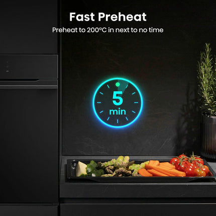Hisense Hi8 BlackLine BIM4AH8UKWF Built In Electric Single Oven with Microwave, in Jet Black – view 8