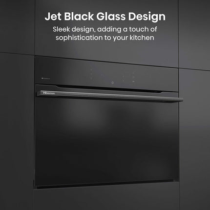Hisense Hi8 BlackLine BIM4AH8UKWF Built In Electric Single Oven with Microwave, in Jet Black – view 4
